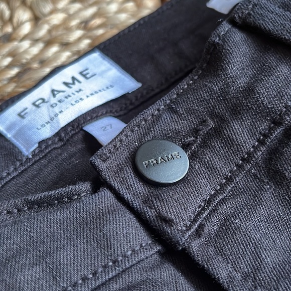 FRAME Le Skinny De Jeanne Raw Stagger Mid Rise Cropped Skinny Jeans 27 - Picture 8 of 10